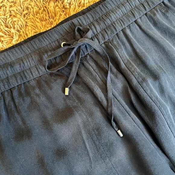 THEORY Charcoal Gray 100% Silk Drawstring Pants in Size Small - Picture 7 of 7